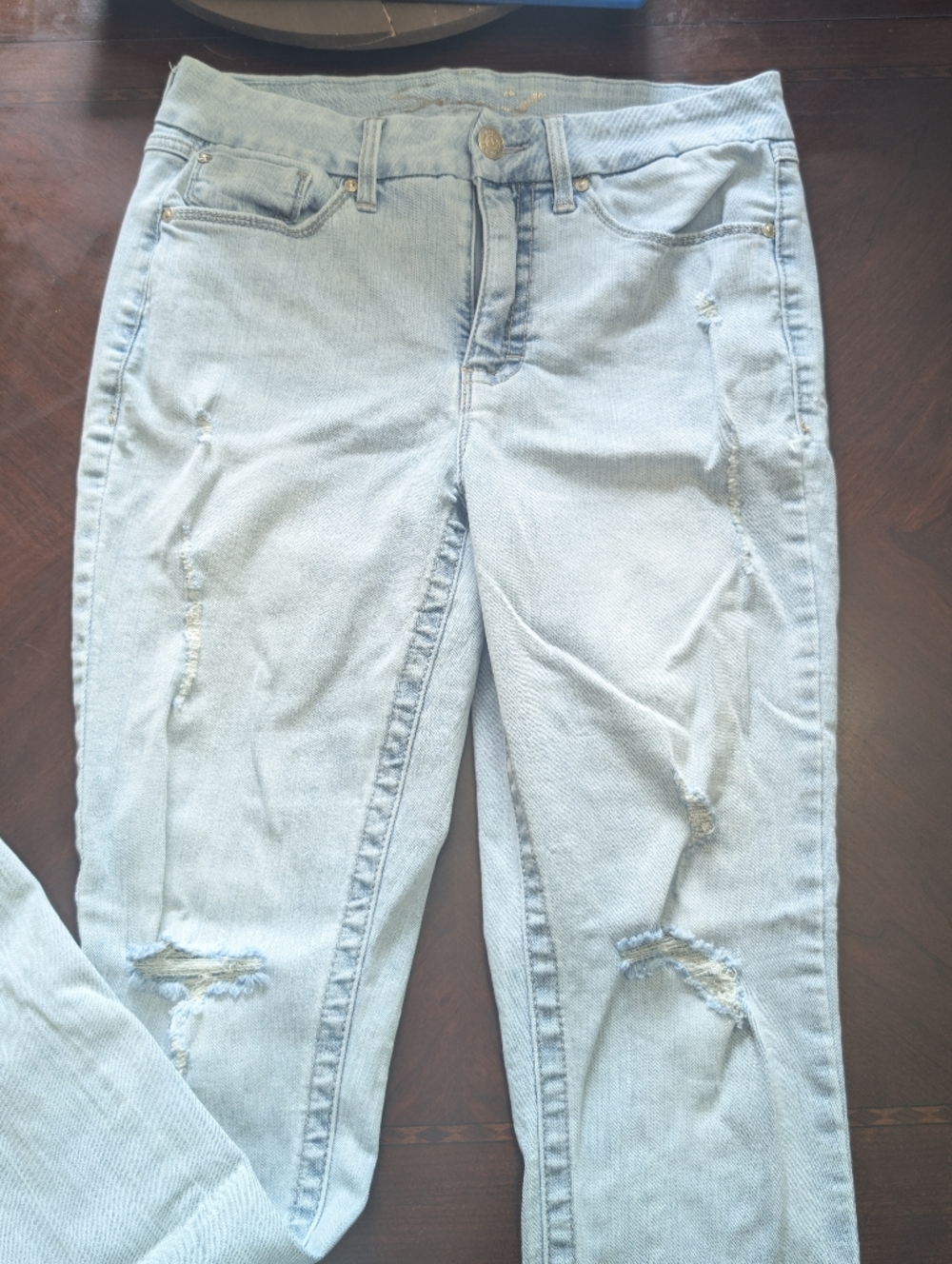 Seven7 Light Blue Tummyless High-Rise Skinny Jeans